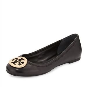 Tory Burch Reva Black Leather Flats